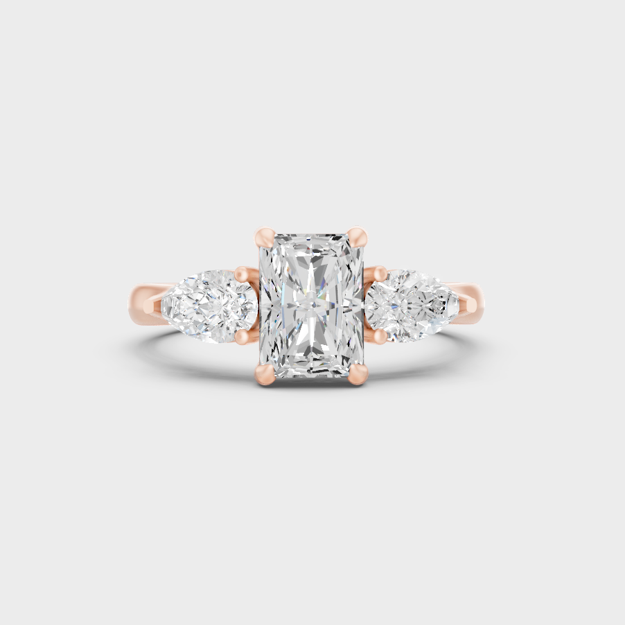 Ethical Lab Grown Radiant Pear Ring In Rose Gold